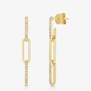 Ring Concierge 14k Gold Diamond Link Drop Earrings